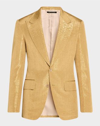 Tom Ford Men & apos;s Shelton Metallic Slub Moire Cocktail Jacket