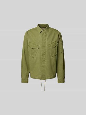 Kenzo Freizeithemd mit verdeckter Knopfleiste in Khaki, Gr&ouml;&szlig;e L