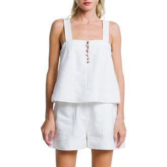 Ciebon Jaclyn Crop Tank in White at Nordstrom, Size X-Small