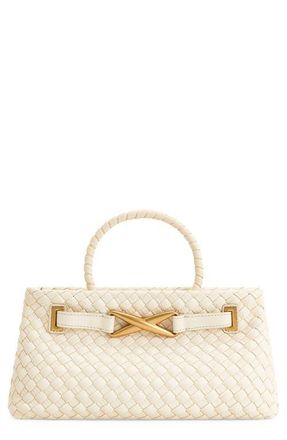 JW PEI Elora Woven Faux Leather Tote Bag in White at Nordstrom