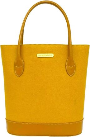 Burberry Yellow Leather Handbag Tote Bag (Pre-Owned)
