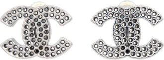 Chanel Orecchini a clip con logo a bottone 2003 - Argento