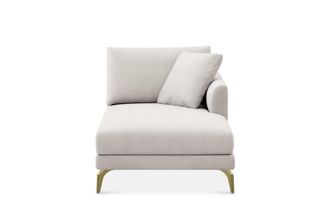 Castlery Lena Right Chaise Sofa Customized, (Performance Fleece) Cream (Brass Legs), Spill Resistant, Removable Covers for Sofas by Castlery