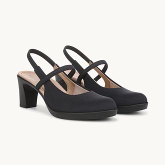 Life Stride Womens Lifestride Evoke J5823F1400 Pump Navy Slingback Block Heel ZAP1638