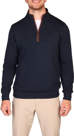 Tailorbyrd Rib Knit Quarter Zip Pullover in Navy at Nordstrom Rack, Size Small