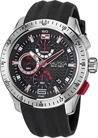 Nautica Nst 101 Chronograph Quartz Black Dial Mens Watch NAPNSF109