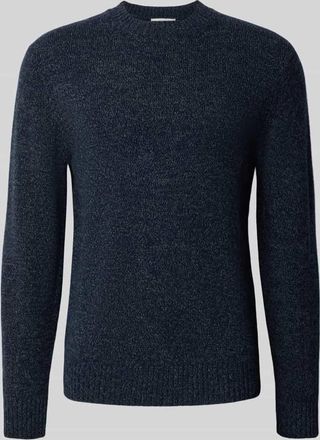 Casual Friday Casual Friday Strickpullover mit gerippten Abschlüssen Modell ANTE in Marine Melange, Größe XXL