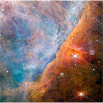 Empire Art Direct Shimmering Orion Nebula Free-Floating Reverse Printed Tempered Glass Wall Art