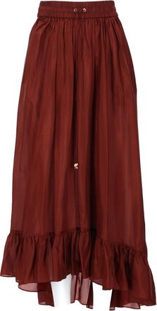 Zimmermann Flowing Maxi Skirt With Ruffled Hem And Gathered Waistband