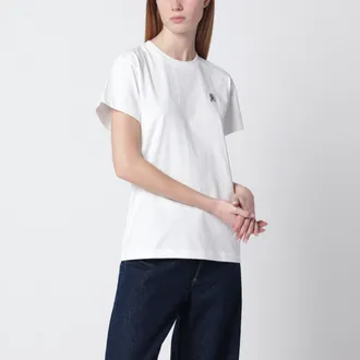 Parajumpers White cotton T-shirt with logo patch