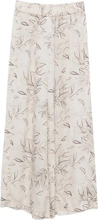 PESERICO Palazzo Broeken met bloemenprint - Dames - Wijde Broeken - Veelkleurig - 3XL - Broeken