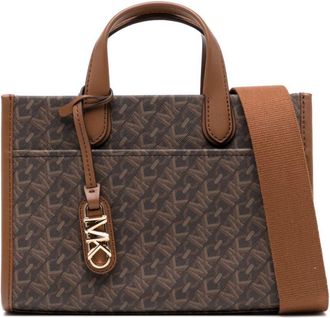 Michael Kors small Empire Gigi cross body bag - women - Cotton/Polyester/Canvas - One Size - Brown