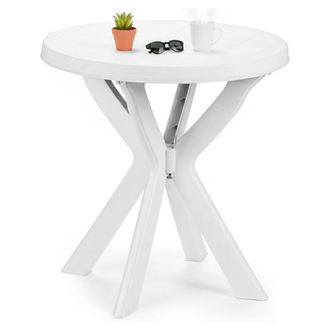 Dmora Dmora Table Basse DExt&eacute;rieur Ronde, Made In Italy, 70 X 70 X 72 Cm, Couleur Blanc