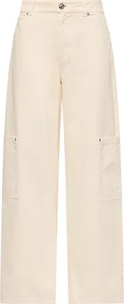 Moncler Moncler Canvas Cargo Pants, Women, White, Size: 38