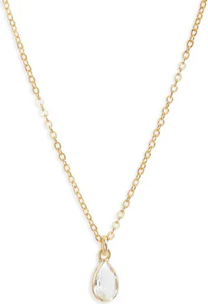 Set & Stones Everett White Topaz Pendant Necklace in Gold at Nordstrom