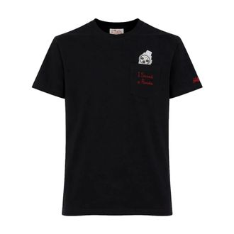 MC2 Saint Barth T-Shirts, male, Black, Size: S Saved Panda 00 Emb T-shirt