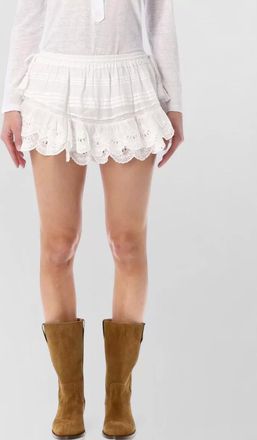 Isabel Marant layered shorts lace trim tassel detail