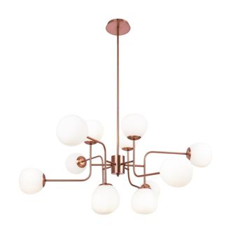 Maytoni Lampadario Rame Con Sfere Bianche Maytoni Mod221-pl-12-g