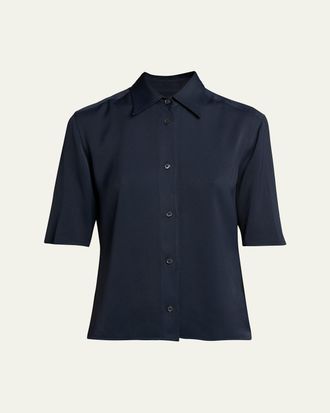 Jil Sander Short-Sleeve Viscose Button-Down Shirt