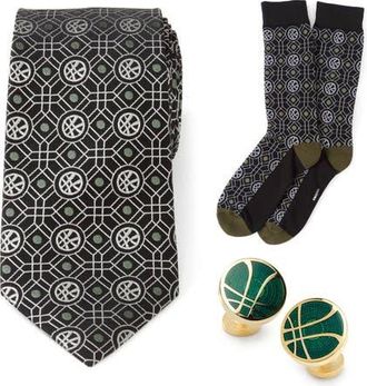 Cufflinks Inc. Doctor Strange Silk Tie, Crew Socks & Cuff Links Set in Black at Nordstrom, Size 10-13