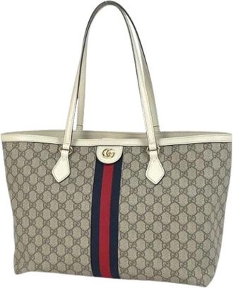 Gucci Pre-owned Vintage Tote Bag - Dames - Vintage Shopper - Beige - ONE Size - Leer - Vintage