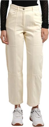 Patrizia Pepe Pantalones de cintura alta - Trousers - Mujer - Beige - W32