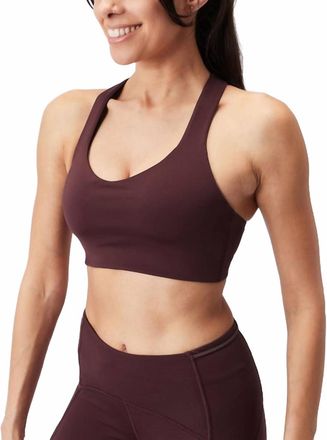 New Balance Womens Power X Bra In Burgundy