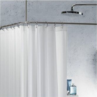 Spirella Spirella - Barra Para Cortina De Ducha De Esquina Para Fijar En Acero Inoxidable Slim 170x75cm Cromo