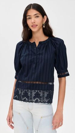 Ulla Johnson Faye Puff Sleeve Blouse In Midnight