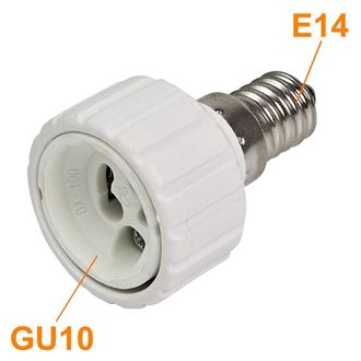 Trade Shop Trade Shop Traesio - Adattatore Portalampade Porta Lampada Attacco E27 E14 Da E14 A E27 Gu10 B22 - -da E14 A Gu10