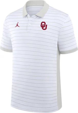 Nike Jordan Mens Oklahoma Sideline Victory Stripe Jordan Brand Dri-FIT College Polo in White | 0JBG0CEBOKN-FR1