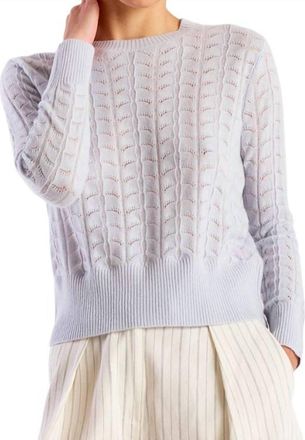 Brodie Shell Pointelle Crewneck Sweater In Willow