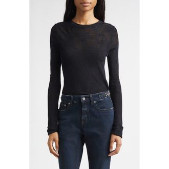 Golden Goose Floral Jacquard Crewneck Sweater in Black at Nordstrom, Size X-Small