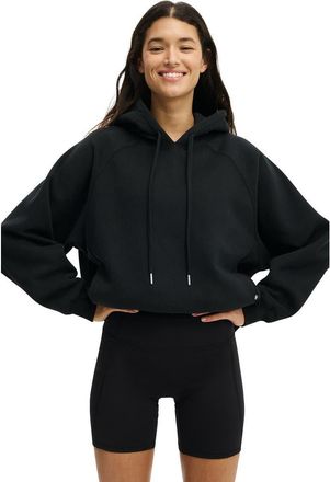 Cotton On Womens Active Plush Premium Raglan Hoodie in Black at Nordstrom, Size X-Small