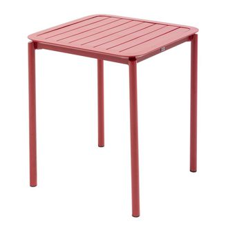 Oviala Mesa de terraza cuadrada (70x70cm) rojo oscuro