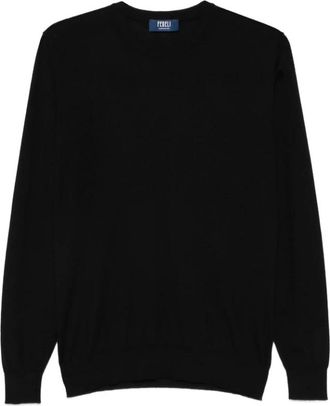 Fedeli Stijlvolle Sweater Mu 0L7119 - Heren - Cashmere truien - Zwart - M - Kasjmier - Truien & Vesten