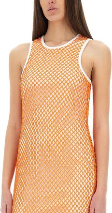 Moschino Mesh and Sequin Dress - Orange