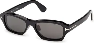 Tom Ford Smoke Rectangular Mens Sunglasses FT1351-D 01A 56