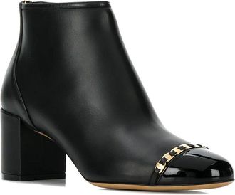 Ferragamo Vara Chain Leather Bootie