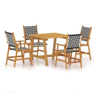Berkfield Home 5 Piece Garden Dining Set Solid Acacia Wood in Brown