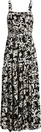 Rip Curl Topanga Canyon Print Sleeveless Maxi Dress in Bone/black at Nordstrom, Size Xx-Small