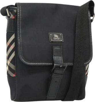 Burberry Pre-owned Cross Body Bags, female, Black, Size: ONE SIZE Pre-owned Nylon Crossbody Bag