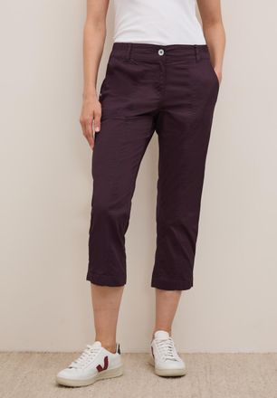 Cecil 3/4-Hose CECIL Style NEW YORK, Damen, Gr. 25, N-Gr, rot (mulberry rot), Web, Obermaterial: 98% Baumwolle, 2% Elasthan, unifarben, normal 3/4-L&auml;nge, Ho