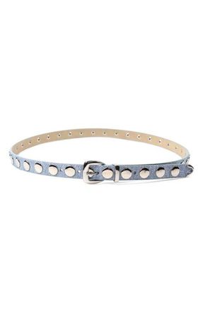 Petit Moments Disc Stud Belt in Light Denim/Silver at Nordstrom, Size Medium