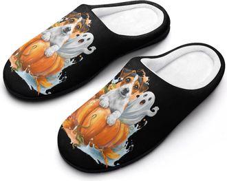 Generic Jack Russell Terrier Halloween Womens Slippers Winter Warm House Shoes Indoor Outdoor Hotel Slipper
