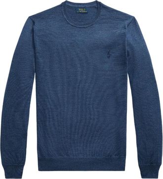 Ralph Lauren Truien - Heren - Ronde hals truien - Blauw - 2XL - Wol - Truien & Vesten