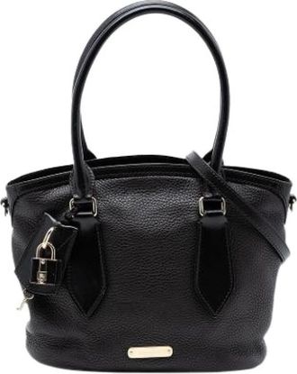 Burberry Pre-owned Handbags, female, Black, Size: ONE SIZE Pre-owned Vintage Satchel
