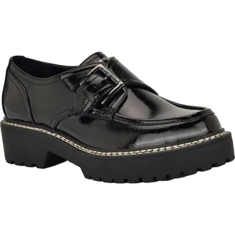 Calvin Klein Saundee Monk Strap Shoe in Black Patent at Nordstrom Rack, Size 7.5