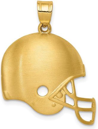 Diamond2Deal 14k Yellow Gold Brushed Football Helmet Pendant
