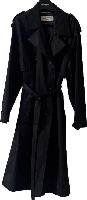 Black Cotton Trench Coat